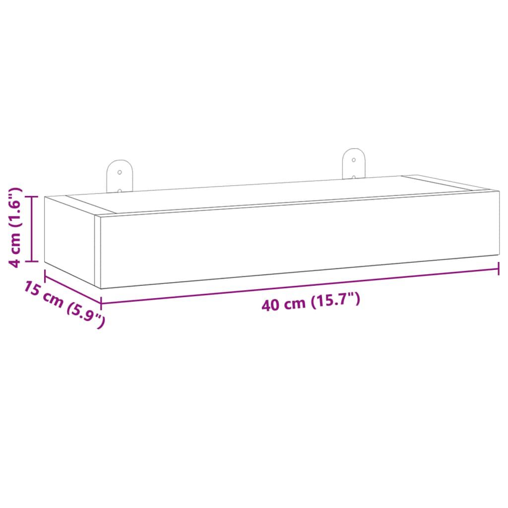 vidaXL Ράφια Τοίχου 2 τεμ. 40 x 15 x 6 εκ. από Μασίφ Ξύλο Teak