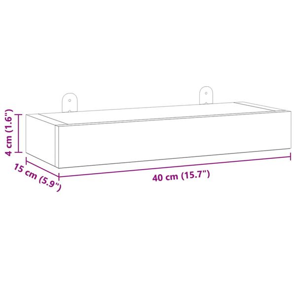 vidaXL Ράφια Τοίχου 2 τεμ. 40 x 15 x 6 εκ. από Μασίφ Ξύλο Teak