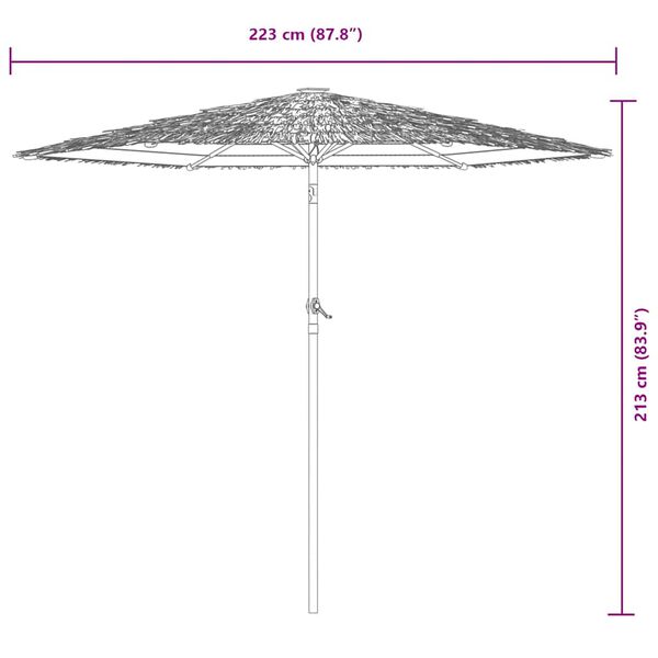 vidaXL Ομπρέλα Κήπου με LED/Ξύλινο Ιστό Χρώμα της Καφέ 223x223x213 εκ.