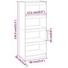vidaXL Βιβλιοθήκη/Διαχωριστικό Χώρου Μαύρη 60x30x135,5 εκ. Μασίφ Πεύκο