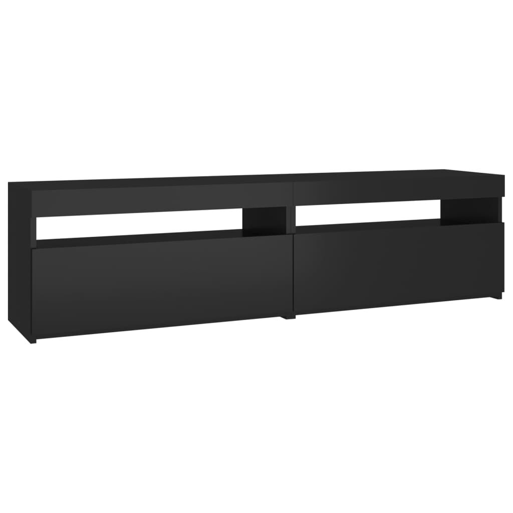 vidaXL Έπιπλα Τηλεόρασης με LED 2 τεμ. Μαύρα 75 x 35 x 40 εκ.