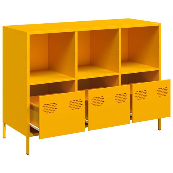 vidaXL Ντουλάπι Μουσταρδί 101,5x39x73,5 εκ. από Χάλυβα Ψυχρής Έλασης
