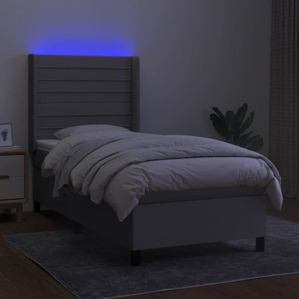 vidaXL &Kappa;&rho;&epsilon;&beta;ά&tau;&iota; Boxspring &mu;&epsilon; &Sigma;&tau;&rho;ώ&mu;&alpha; & LED &Alpha;&nu;.&Gamma;&kappa;&rho;&iota; 80x200 &epsilon;&kappa;. &Upsilon;&phi;&alpha;&sigma;&mu;ά&tau;&iota;&nu;&omicron;