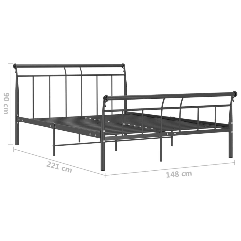 vidaXL Πλαίσιο Κρεβατιού Μαύρο 140 x 200 εκ. Μεταλλικό