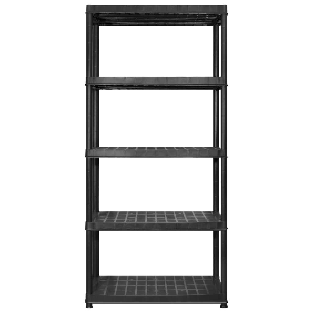 vidaXL Ραφιέρα Αποθήκευσης 5 Επιπέδων Μαύρη 274,5x45,7x185 εκ Πλαστική