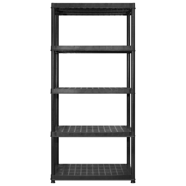vidaXL Ραφιέρα Αποθήκευσης 5 Επιπέδων Μαύρη 274,5x45,7x185 εκ Πλαστική