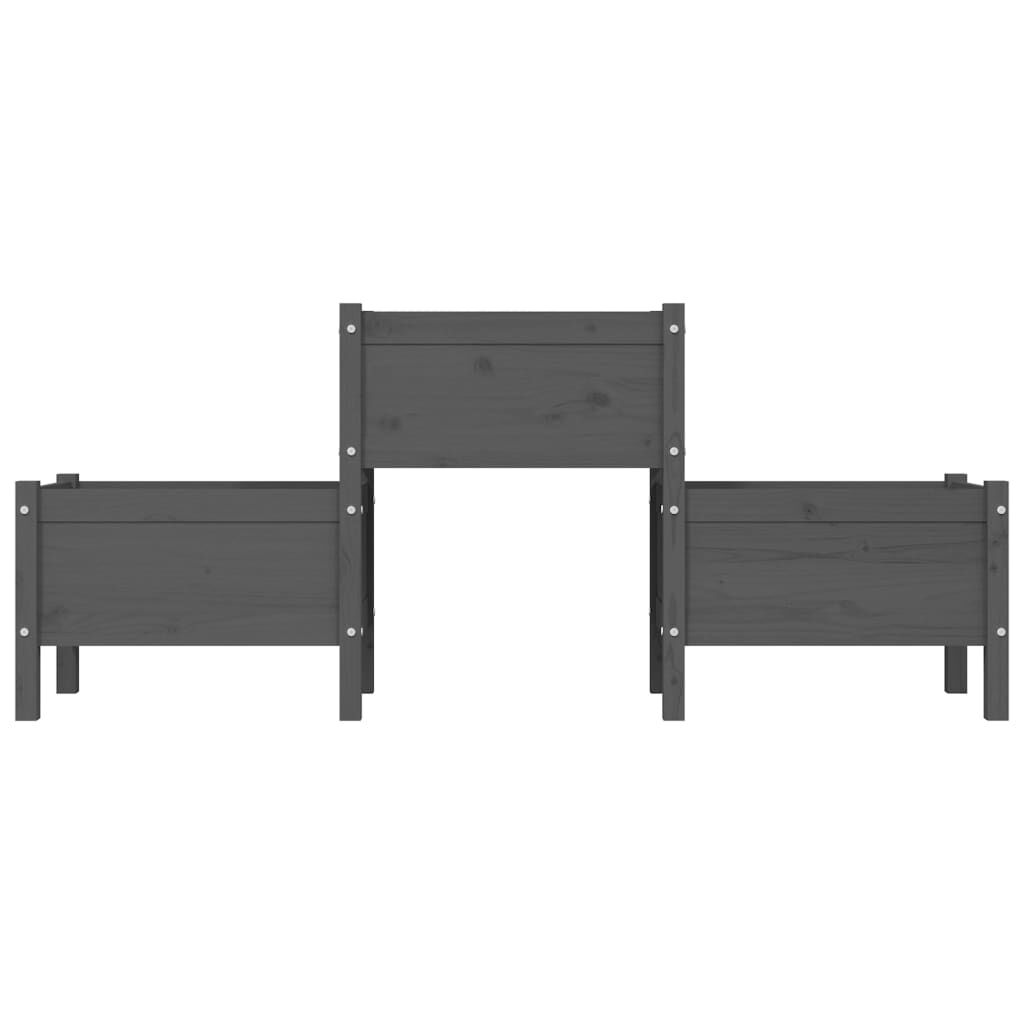 vidaXL Ζαρντινιέρα Γκρι 178,5 x 44 x 75 εκ. από Μασίφ Ξύλο Πεύκου