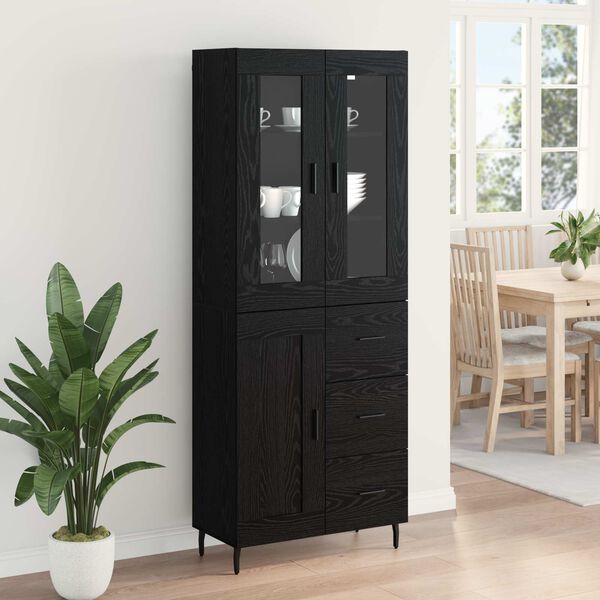 vidaXL Highboard &mu;&epsilon; &sigma;&upsilon;&rho;&tau;ά&rho;&iota; 2 pcs &Mu;&alpha;ύ&rho;&eta; &Omicron;&xi;&upsilon;ά &Sigma;ύ&nu;&theta;&epsilon;&tau;&omicron; &Xi;ύ&lambda;&omicron; &kappa;&alpha;&iota; &Gamma;&upsilon;&alpha;&lambda;ί