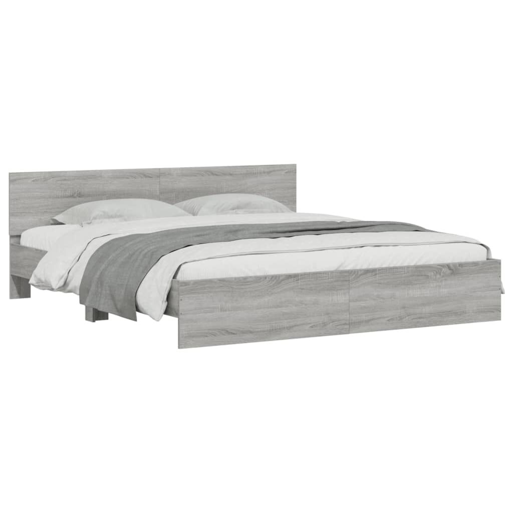 vidaXL Πλαίσιο Κρεβατιού με Κεφαλάρι Γκρι Sonoma 180x200 εκ.