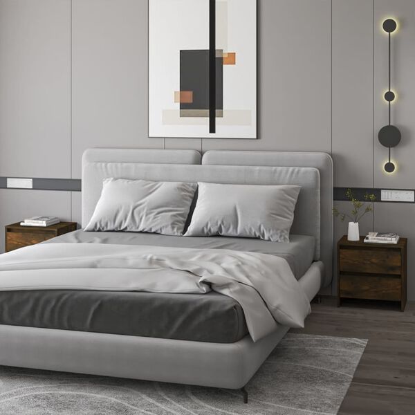 vidaXL Κομοδίνα 2 τεμ. Καπνιστή Δρυς 45x34,5x44,5 εκ. από Επεξ. Ξύλο