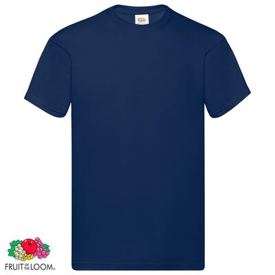 Fruit of the Loom T-shirt Original 5 τεμ. Ναυτικό Μπλε M Βαμβακερά