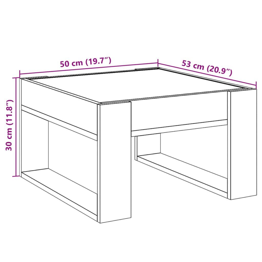 vidaXL Τραπεζάκι Σαλονιού Infinity LED Μαύρο 50x53x30 εκ.