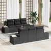 vidaXL Σετ Καναπέ Κήπου με μαξιλάρι 7 pcs Μαύρο Πολυ ράταν