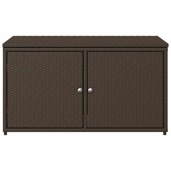 vidaXL Ντουλάπι Αποθήκευσης Κήπου Καφέ 110x55x60,5 εκ. Συνθετικό Ρατάν