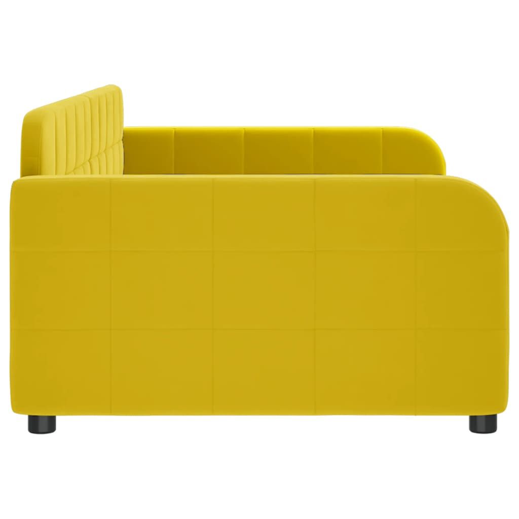 vidaXL Καναπές Κρεβάτι Κίτρινος 90 x 200 εκ. Βελούδινος