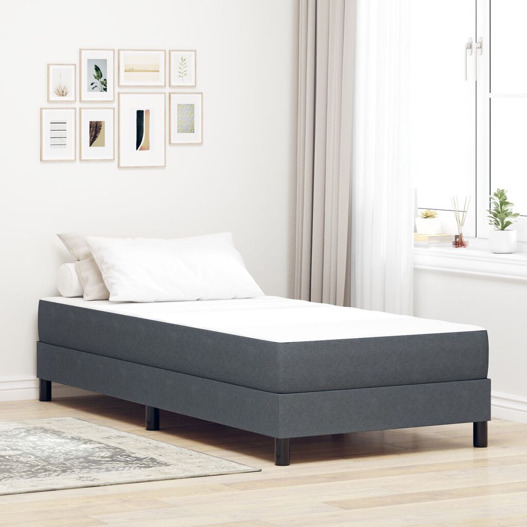 vidaXL Στρώμα με Ελατήρια Σκούρο Γκρι Μέτριο 80x200x20 cm Ύφασμα