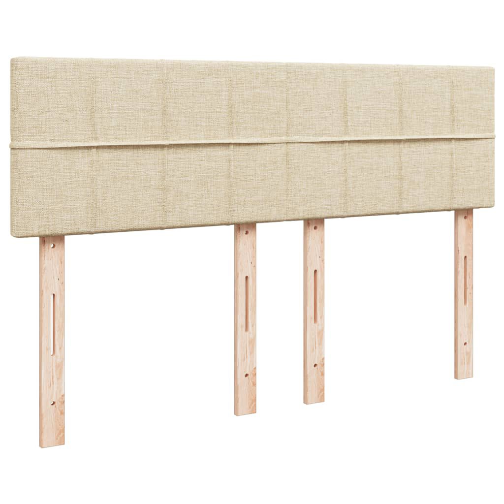 vidaXL Κρεβάτι Boxspring με Στρώμα Κρεμ 140x190 εκ. Υφασμάτινο
