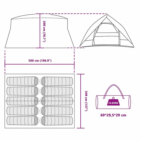 vidaXL Τέντα σήτα 500 x 348 x 200 εκ.