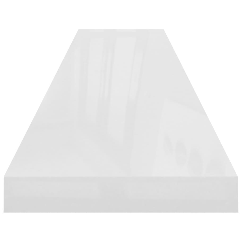 vidaXL Ράφι Τοίχου Γυαλιστερό Άσπρο 120x23,5x3,8 εκ. MDF