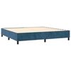 vidaXL Κρεβάτι Boxspring με Στρώμα & LED Σκ. Μπλε 200x200εκ. Βελούδινο