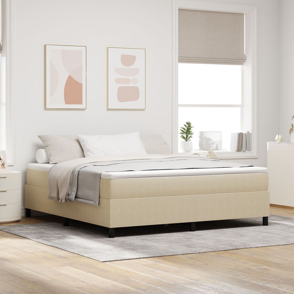 vidaXL Κρεβάτι Box Spring Ανοιχτό Πράσινο Γκρι Σούπερ Κινγκ Από Κορδέλα