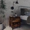 vidaXL Κομοδίνα 2 τεμ. Καπνιστή Δρυς 40x35x50εκ. με Μεταλλικά Πόδια