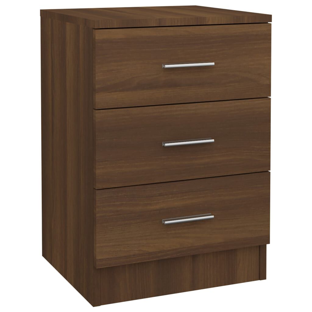vidaXL Κομοδίνα 2 τεμ. Καφέ Δρυς από 38x35x56 Επεξεργασμένο Ξύλο