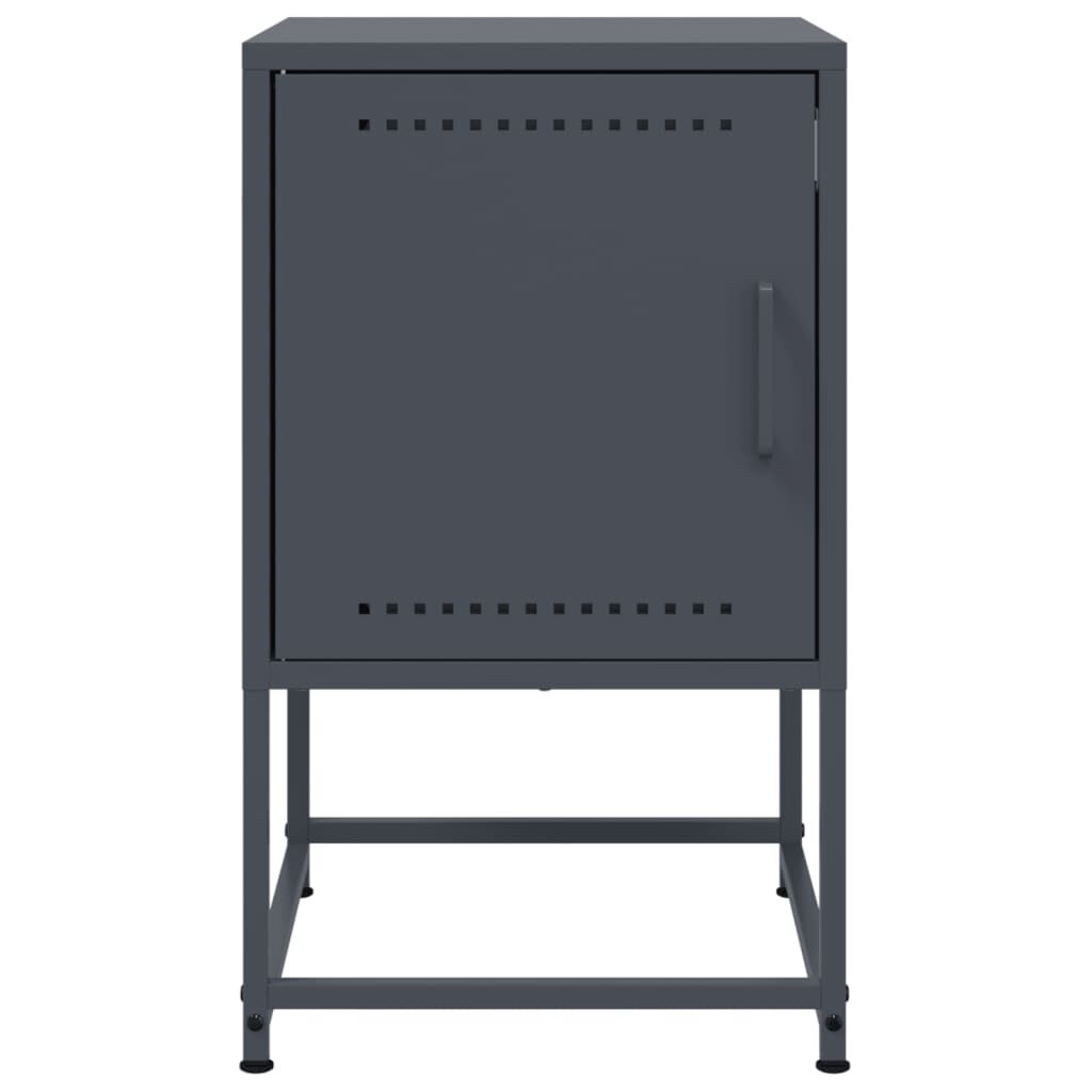 vidaXL Κομοδίνο Ανθρακί 36 x 39 x 60,5 εκ. Ατσάλινο