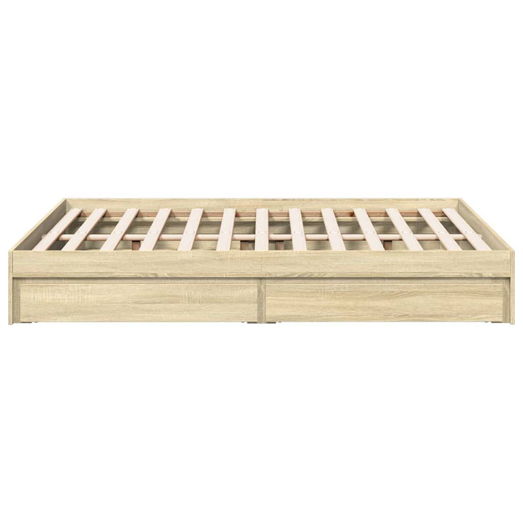 vidaXL Πλαίσιο Κρεβατιού με συρτάρια Sonoma Δρυς 140x200εκ. Επεξ. Ξύλο