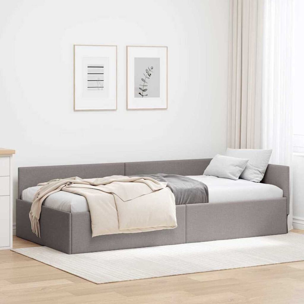 vidaXL Κρεβάτι Γωνίας Taupe 80 x 200 cm Ύφασμα και Έργο ξύλου