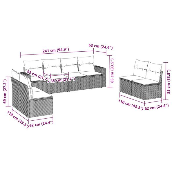 vidaXL &Sigma;&alpha;&lambda;ό&nu;&iota; &Kappa;ή&pi;&omicron;&upsilon; &Sigma;&epsilon;&tau; 8 &Tau;&epsilon;&mu;&alpha;&chi;ί&omega;&nu; &Kappa;&alpha;&phi;έ &Sigma;&upsilon;&nu;&theta;&epsilon;&tau;&iota;&kappa;ό &Rho;&alpha;&tau;ά&nu; &mu;&epsilon; &Mu;&alpha;&xi;&iota;&lambda;ά&rho;&iota;&alpha;