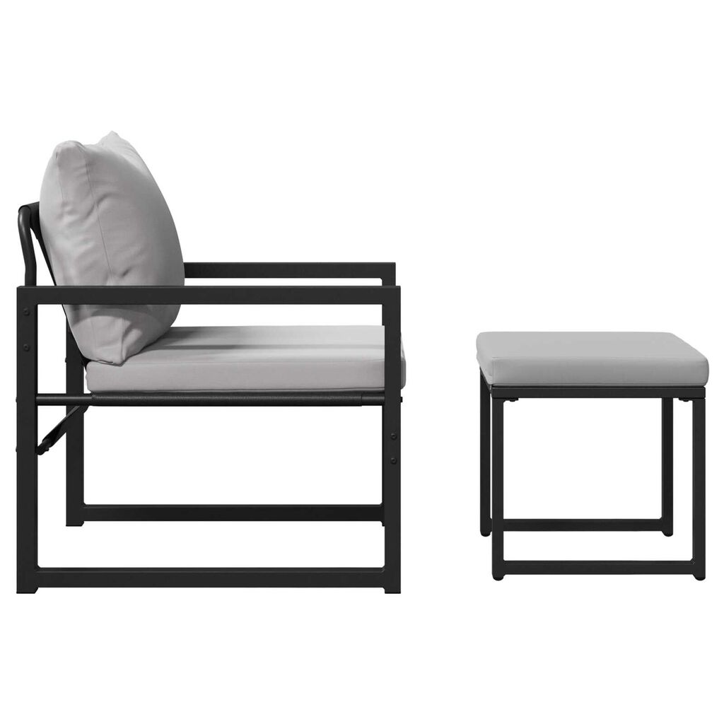 vidaXL Σετ Καναπέ Κήπου 4 pcs Μαύρο 61 x 72.5 x 71 εκ. Ατσάλι