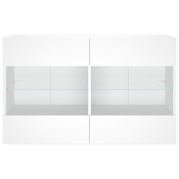 vidaXL Έπιπλο Τοίχου Τηλεόρασης με LED Λευκό 98,5x30x60,5 εκ.