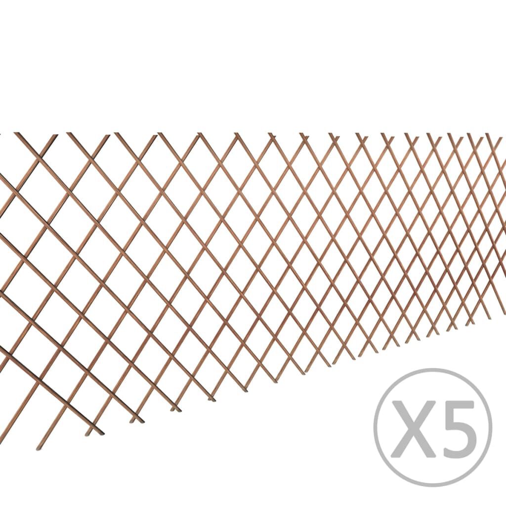 vidaXL Καφασωτό Φράχτης 5 τεμ. 180 x 90 εκ. από Ιτιά
