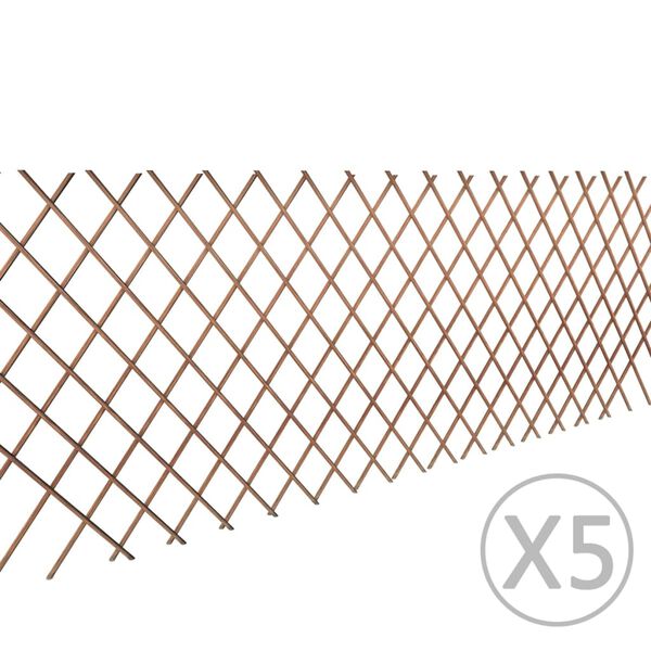 vidaXL Καφασωτό Φράχτης 5 τεμ. 180 x 90 εκ. από Ιτιά