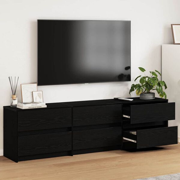 vidaXL &Mu;&omicron;&nu;ά&delta;&epsilon;&sigmaf; TV 2 pcs &Mu;&alpha;ύ&rho;&eta; &Omicron;&xi;&upsilon;ά 180 x 34 x 50 &epsilon;&kappa; &Epsilon;&pi;&epsilon;&xi;&epsilon;&rho;&gamma;&alpha;&sigma;&mu;έ&nu;&omicron; &xi;ύ&lambda;&omicron;