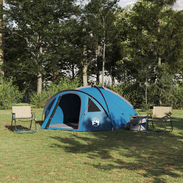 vidaXL Σκηνή Camping με στέγη Μπλε 308 x 268 x 130 εκ. Πολυεστέρας