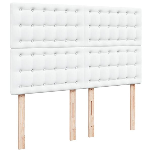 vidaXL Οθωμανικό κρεβάτι με στρώμα Λευκό 140x200cm Faux Leather