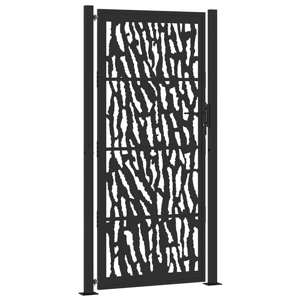vidaXL Πύλη κήπου Μαύρη 105x205 cm Ατσάλινο σχέδιο ίχνους