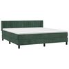 vidaXL Κρεβάτι Boxspring με Στρώμα Σκούρο Πράσινο 160x200εκ. Βελούδινο