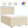vidaXL &Kappa;&rho;&epsilon;&beta;ά&tau;&iota; Boxspring &mu;&epsilon; &Sigma;&tau;&rho;ώ&mu;&alpha; &Kappa;&rho;&epsilon;&mu; 140x190 &epsilon;&kappa;. &Upsilon;&phi;&alpha;&sigma;&mu;ά&tau;&iota;&nu;&omicron;