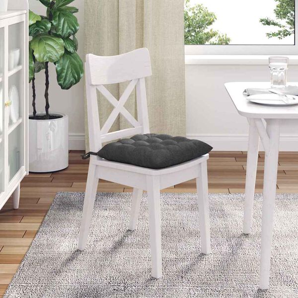 vidaXL Μαξιλάρια καθισμάτων 4 pcs Σκούρο Γκρι 40 x 40 x 6 cm