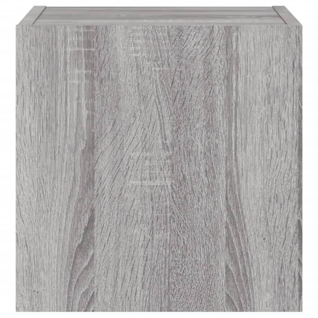vidaXL Έπιπλα Τοίχου Τηλ. με LED 2 Τεμ. Γκρι Sonoma 30,5x35x30 εκ.