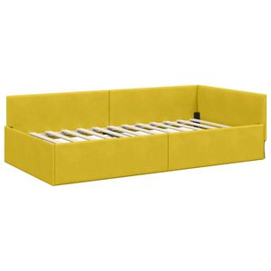 vidaXL Κρεβάτι Γωνίας Άλλο με κεφαλάρι Κίτρινο 90 x 190 cm
