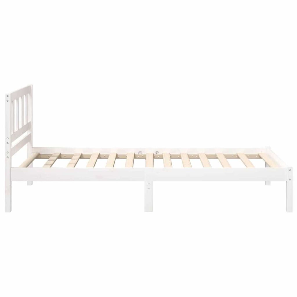 vidaXL Σκελετός Κρεβατιού Λευκό 90 x 200 cm Μασίφ ξύλο πεύκου