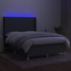 vidaXL &Kappa;&rho;&epsilon;&beta;ά&tau;&iota; Boxspring &mu;&epsilon; &Sigma;&tau;&rho;ώ&mu;&alpha; & LED &Sigma;&kappa;.&Gamma;&kappa;&rho;&iota; 140x190&epsilon;&kappa;. &Upsilon;&phi;&alpha;&sigma;&mu;ά&tau;&iota;&nu;&omicron;