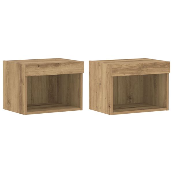 vidaXL 8 κομμάτια Μονάδες Τηλεόρασης με LED Artisan Oak από επεξεργασμένο ξύλο