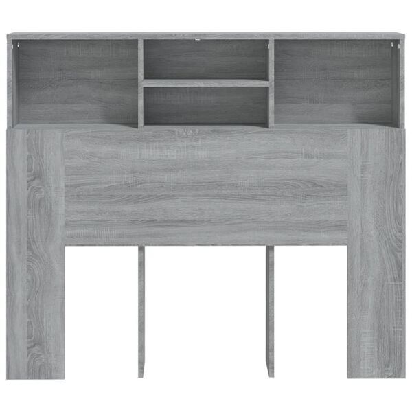 vidaXL Κεφαλάρι Με Αποθηκευτικό Χώρο Γκρι Sonoma 120x19x103,5 εκ.
