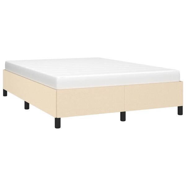 vidaXL Σκελετός Κρεβατιού Χωρίς Στρώμα Κρεμ 140x190 εκ. Υφασμάτινο