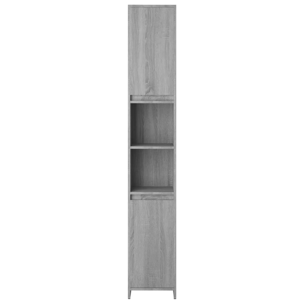 vidaXL Ντουλάπι Μπάνιου Γκρι Sonoma 30x30x183,5 εκ. Επεξεργασμένο Ξύλο